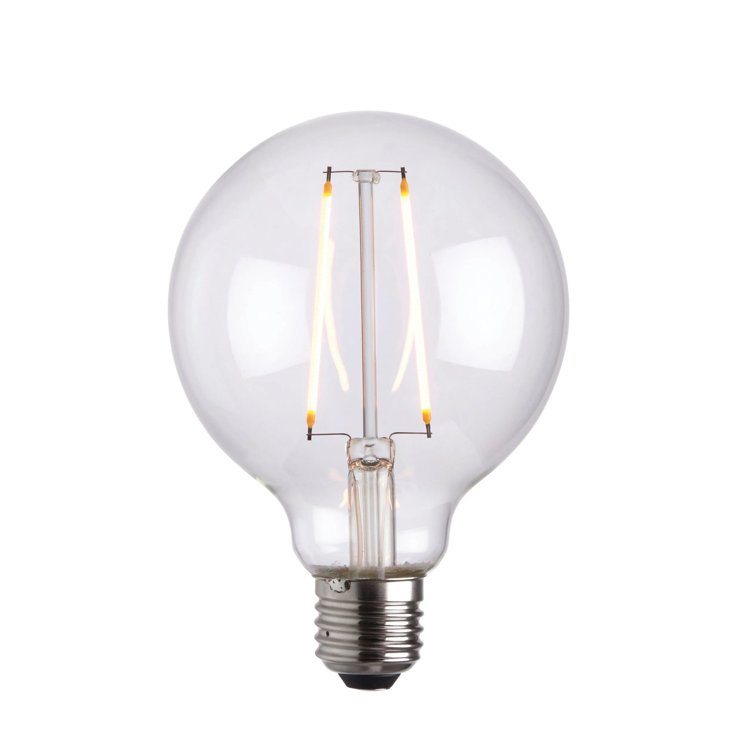 E27 Globe Filament 2w LED Dimmable Light Bulb - 95mm Dia