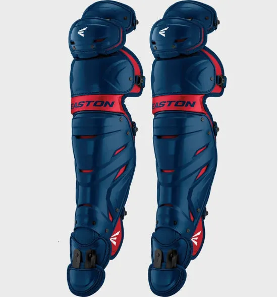 Easton Elite X 14" Navy and Red - Youth Catcher's Leg Guards