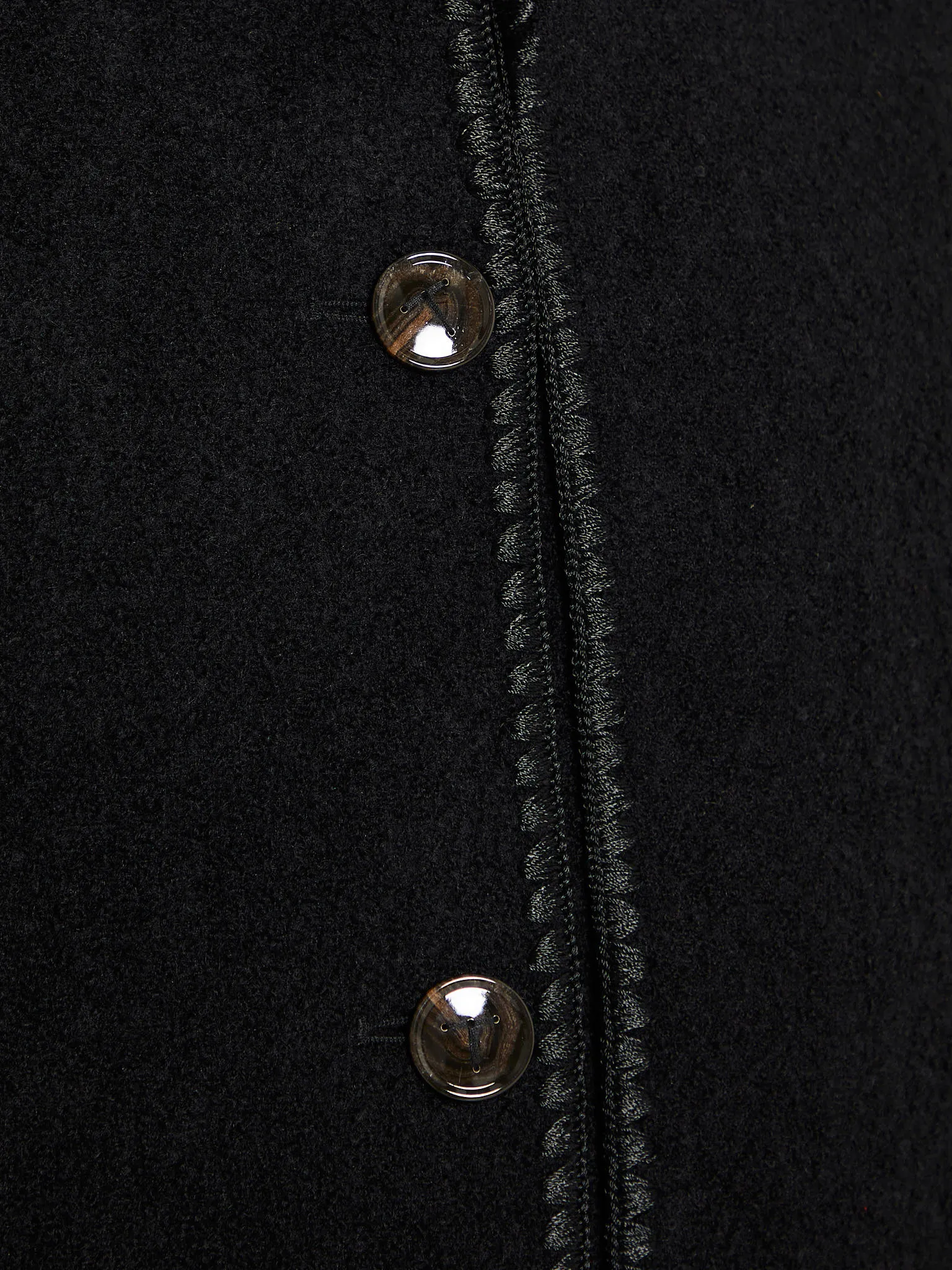 Embroidered Scarf Coat in Black