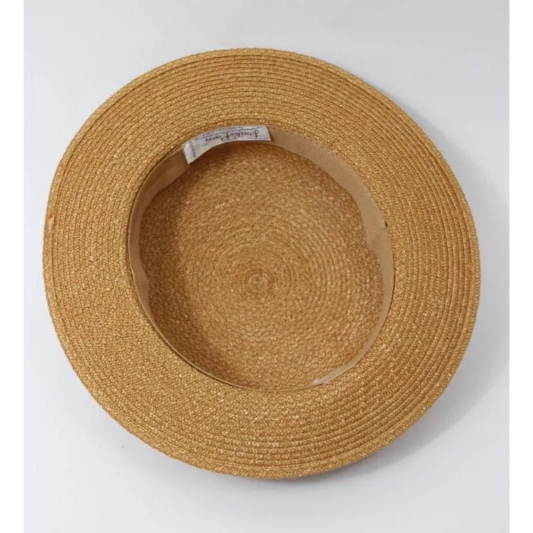 EMILLIO PUCCI Vintage Woven Straw Tan Hat with Bow