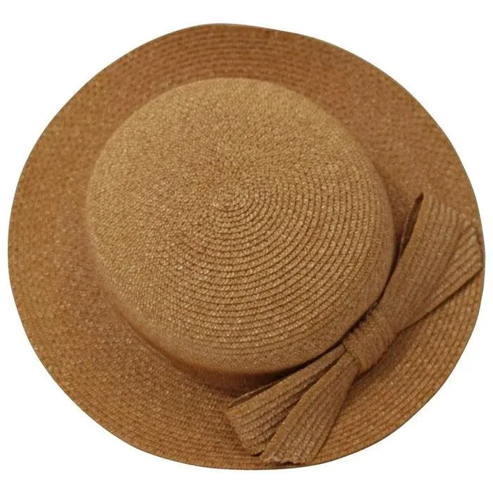 EMILLIO PUCCI Vintage Woven Straw Tan Hat with Bow