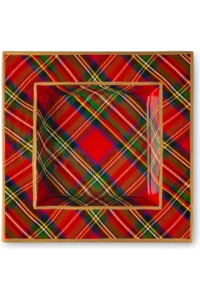 Enameled Red Tartan Smidge Tray