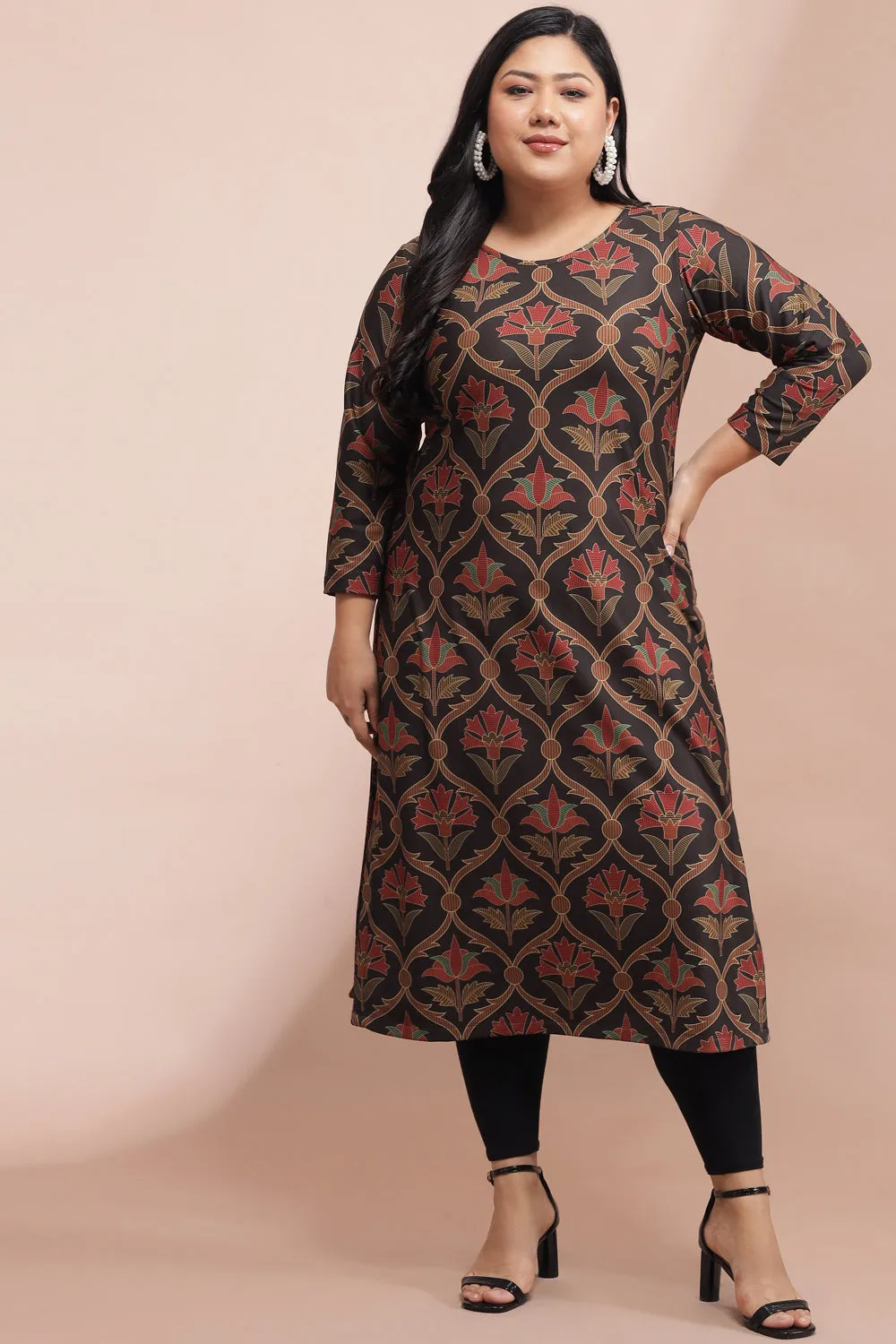 Ethnic Motif Art Woolen Winter Kurti