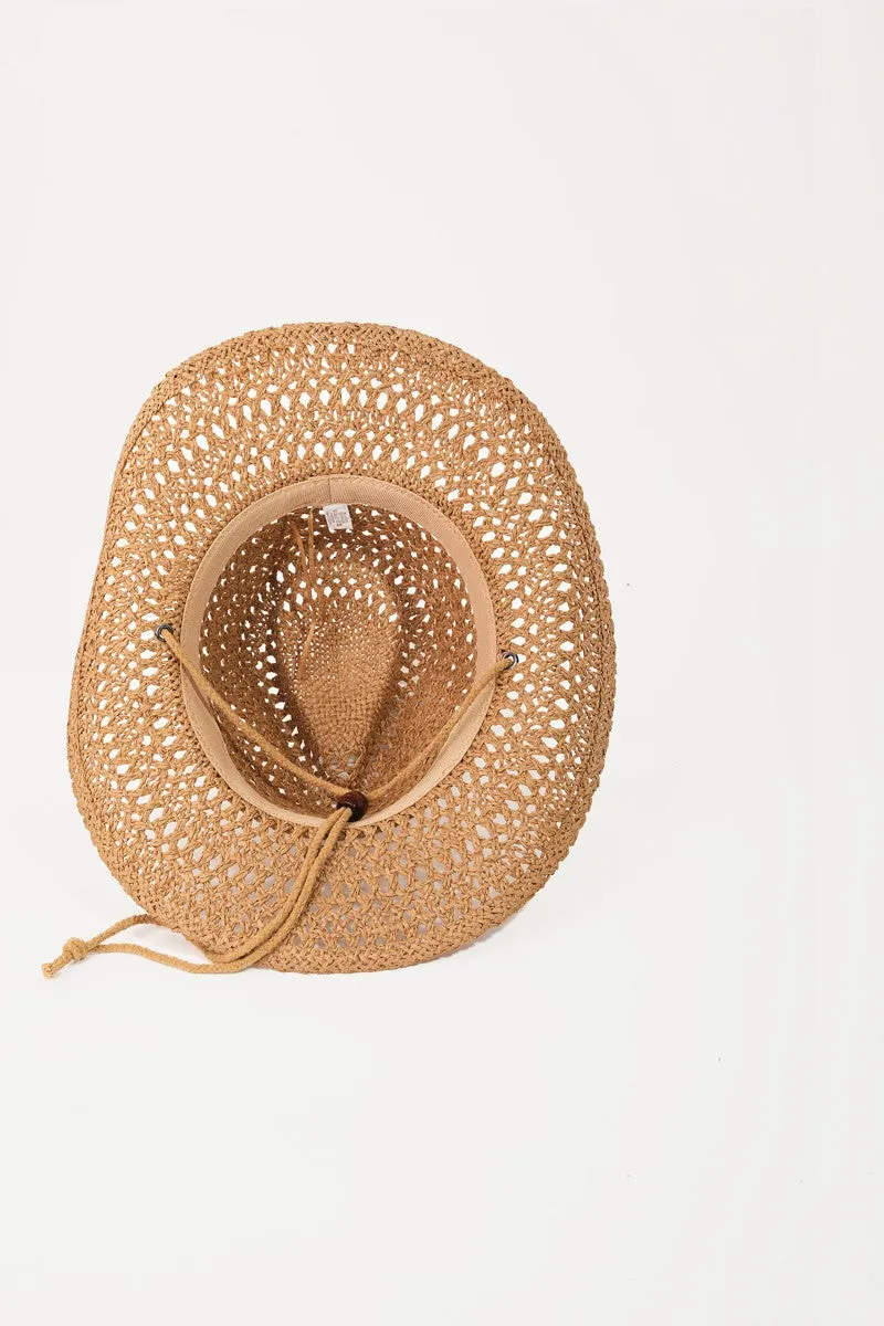 FAME ROPE STRAP STRAW BRAIDED HAT