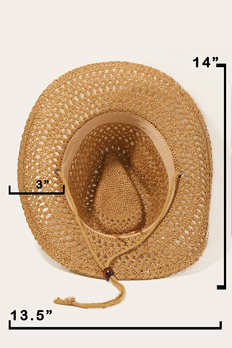 FAME ROPE STRAP STRAW BRAIDED HAT