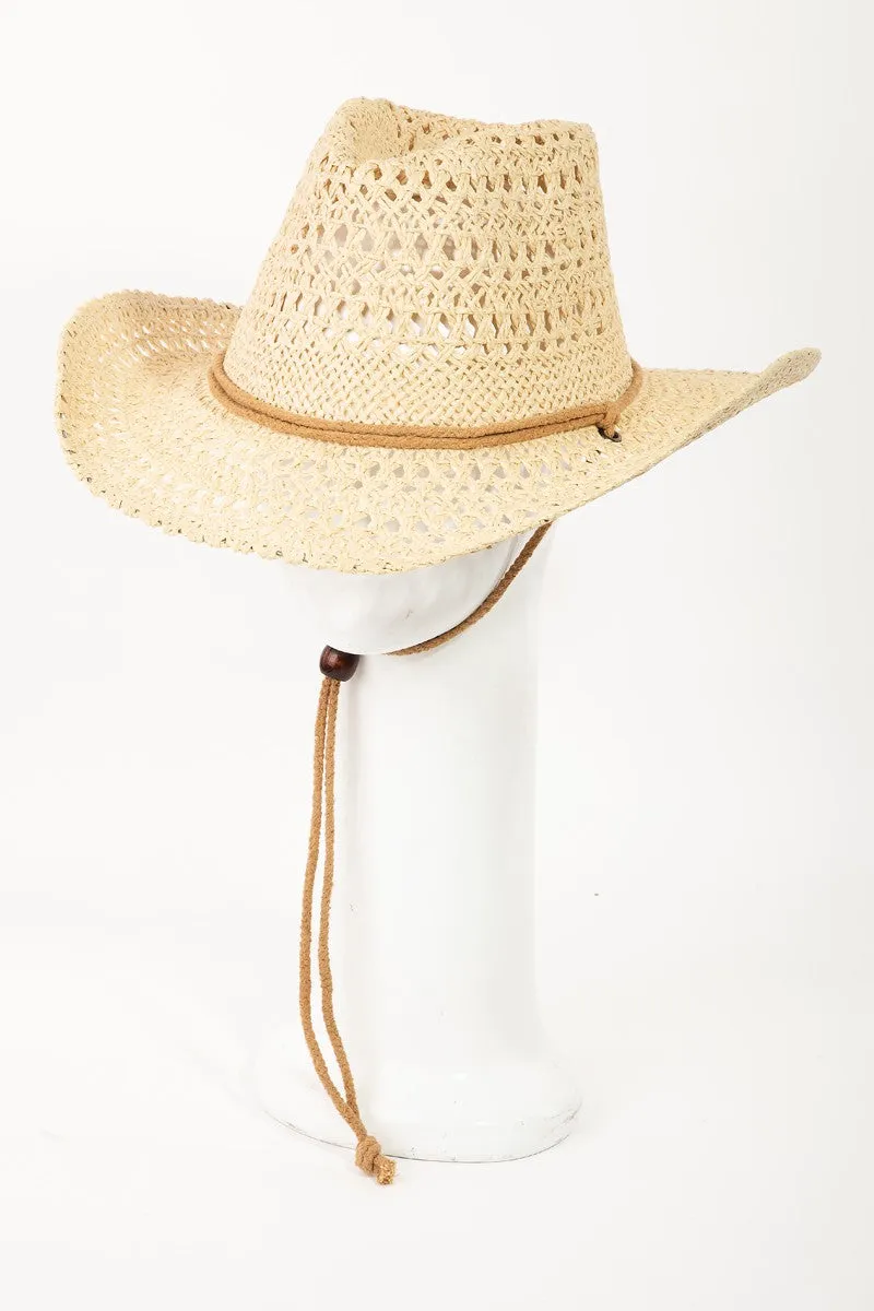 FAME ROPE STRAP STRAW BRAIDED HAT