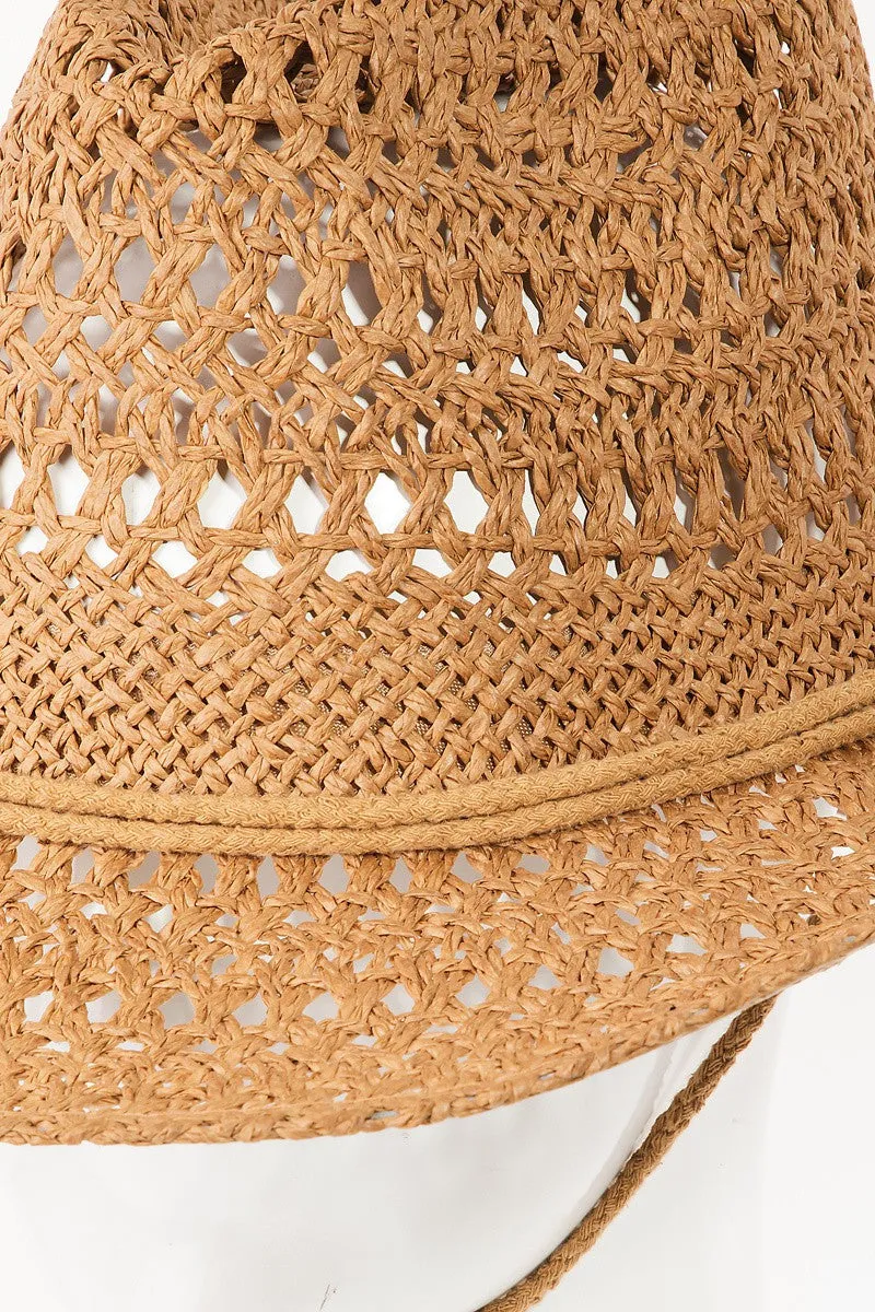 FAME ROPE STRAP STRAW BRAIDED HAT