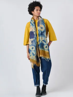 Fine Wool Print Scarf - Shibori