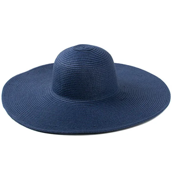 Floppy Foldable Beach Sun Hat-Navy