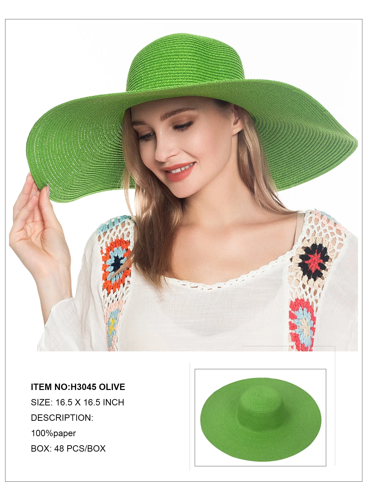 Floppy Foldable Beach Sun Hat-Olive