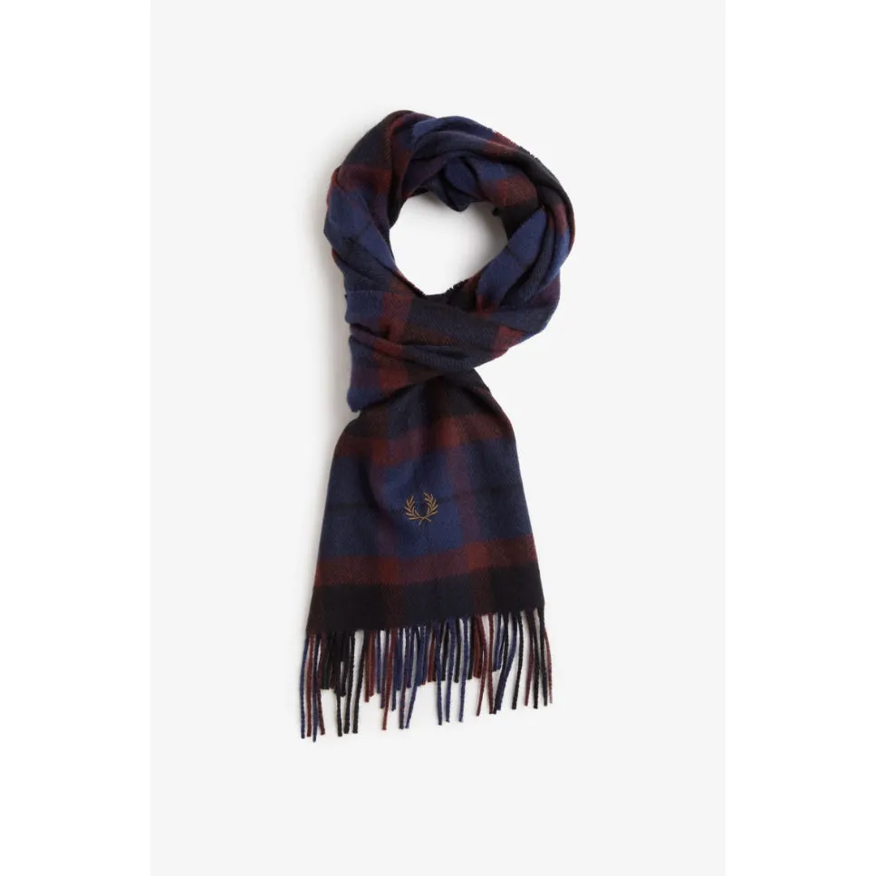 Fred Perry - C6141 Lambswool Tartan Oxblood / Shaded Stone - Scarf