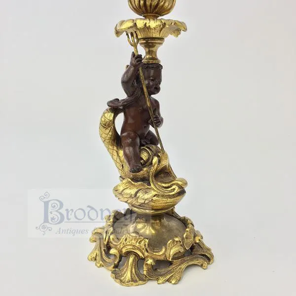 French Bronze Candlesticks