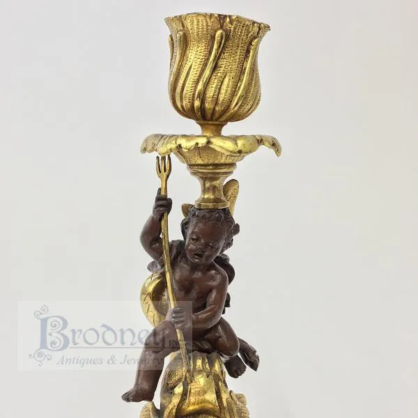 French Bronze Candlesticks