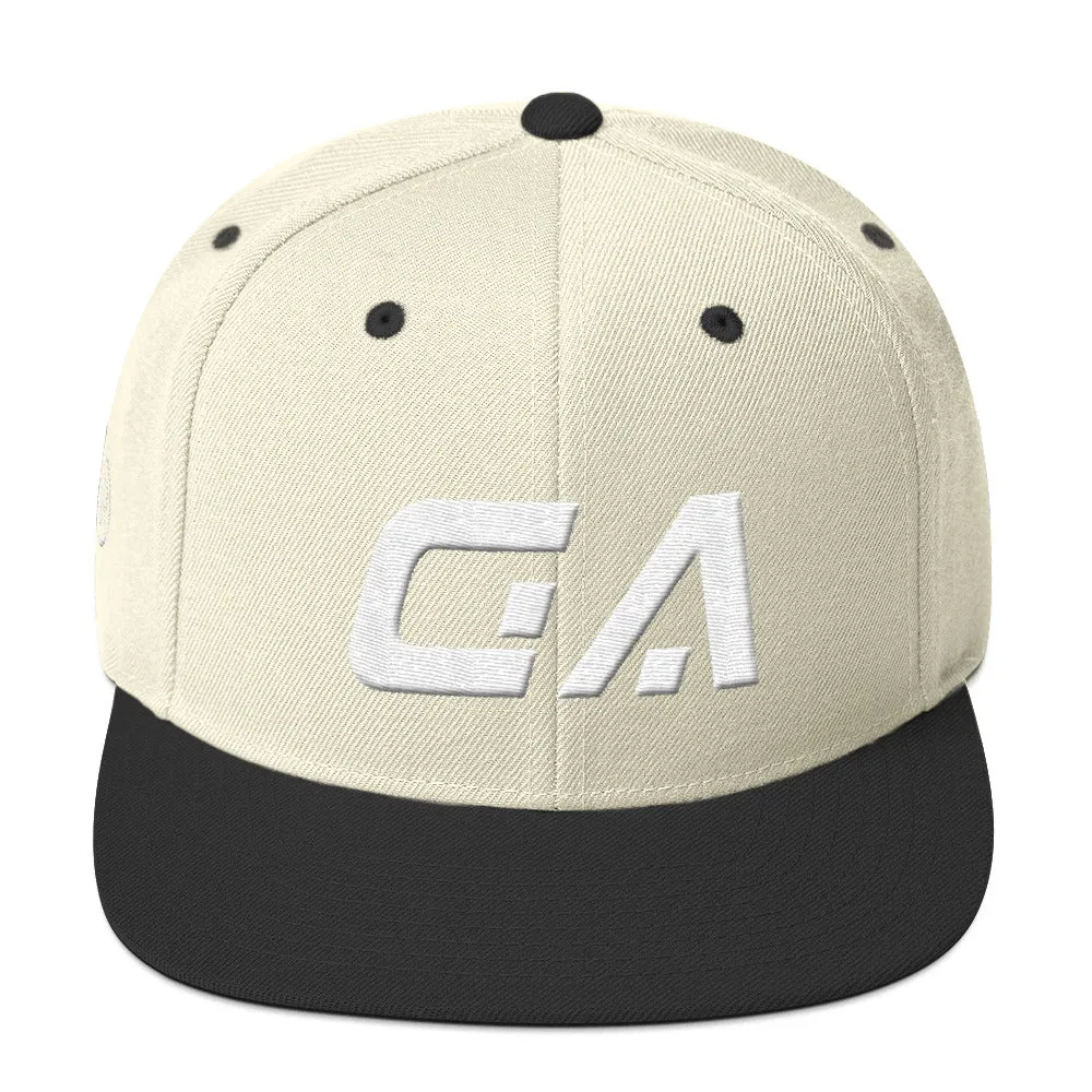 Georgia - Flat Brim Hat - White Embroidery - GA - Many Hat Color Options Available