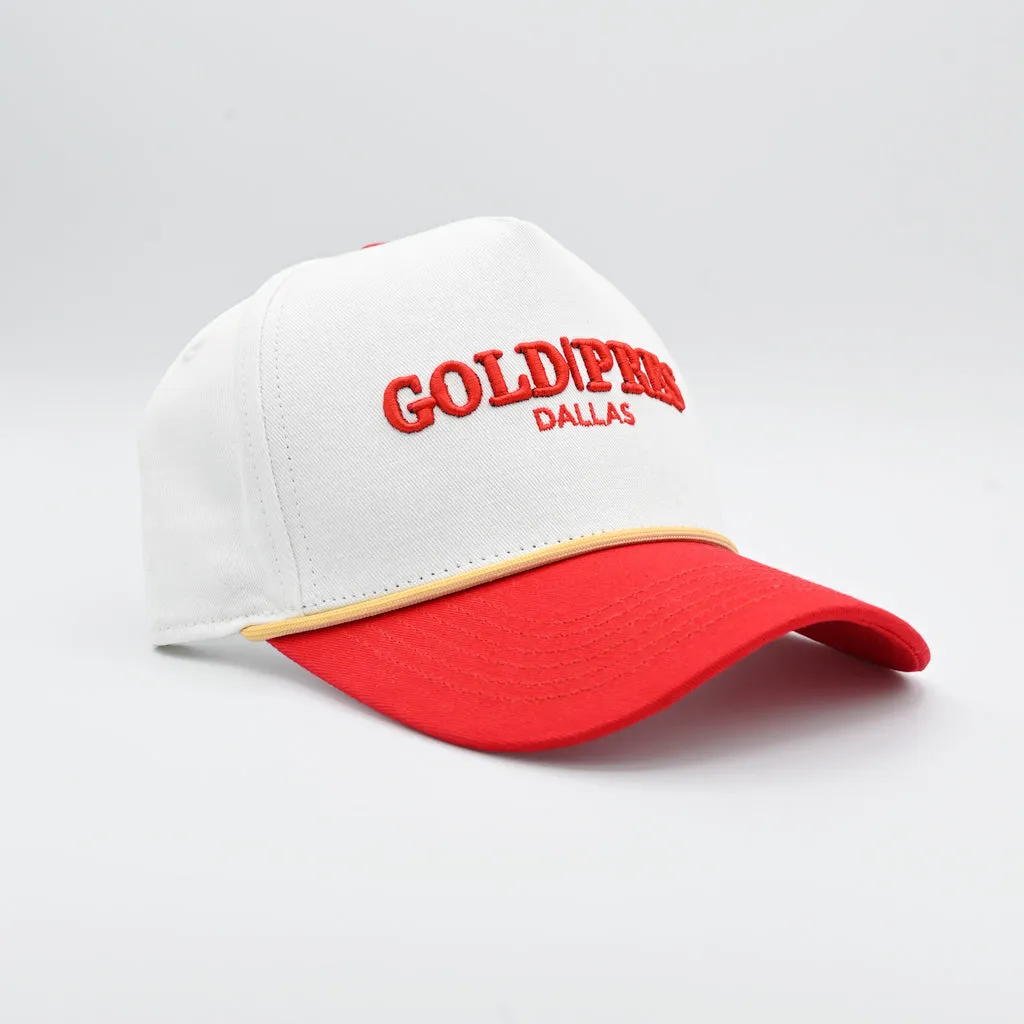 Gold Pres Dallas Classic Snapback White/Red