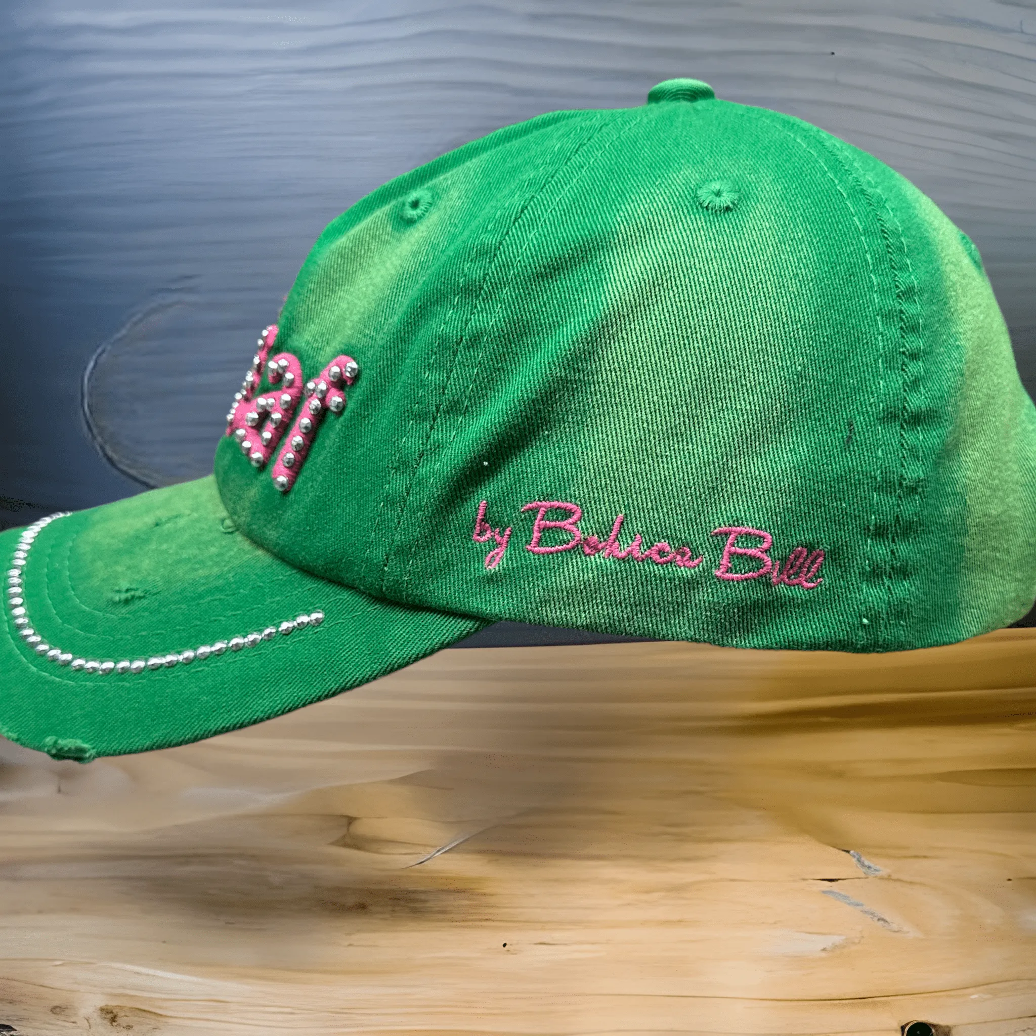 Green Bedazzeled Edge Hat