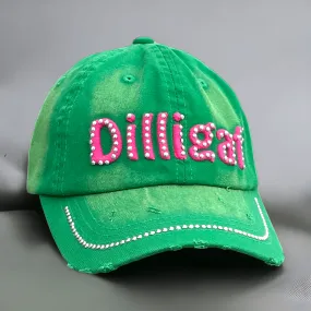 Green Bedazzeled Edge Hat