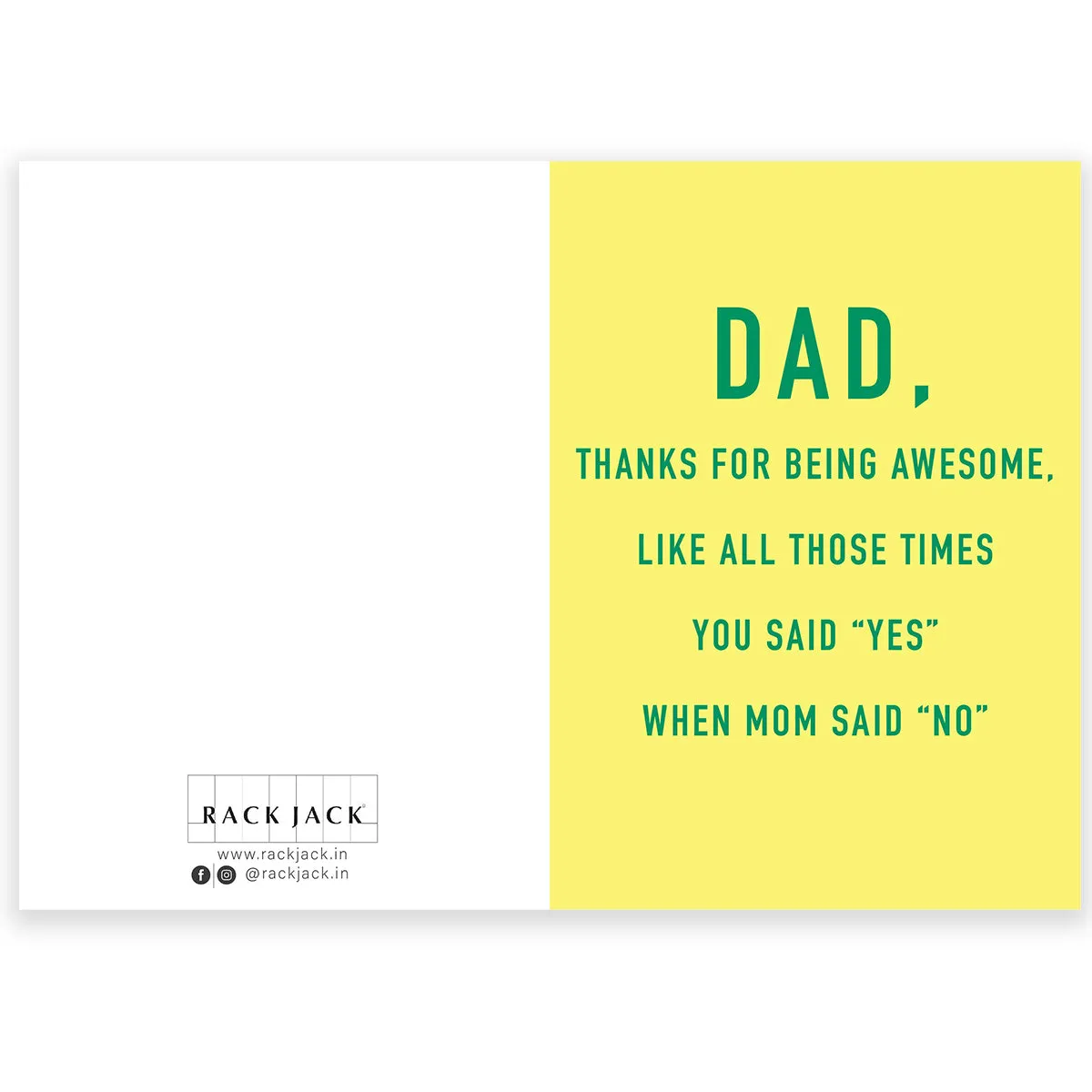 Greeting Card For Dad - Thankyou For Saying Yes