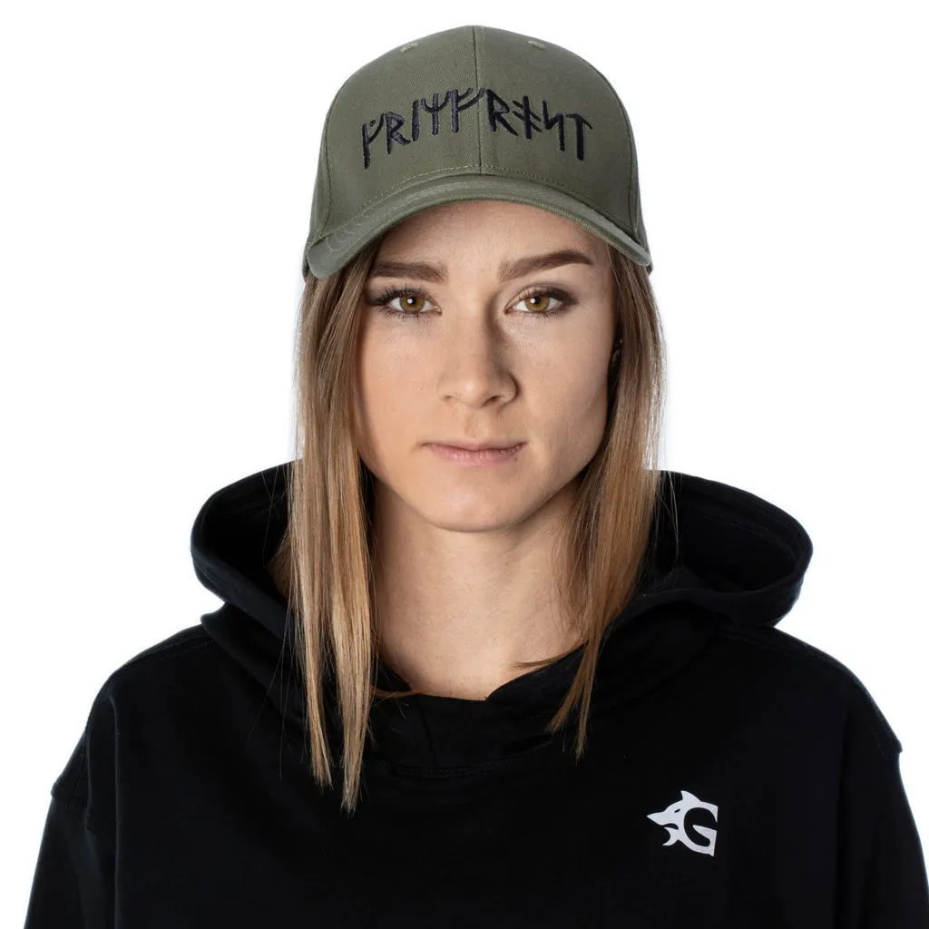 Grimfrost Rune Baseball Cap, Army Green