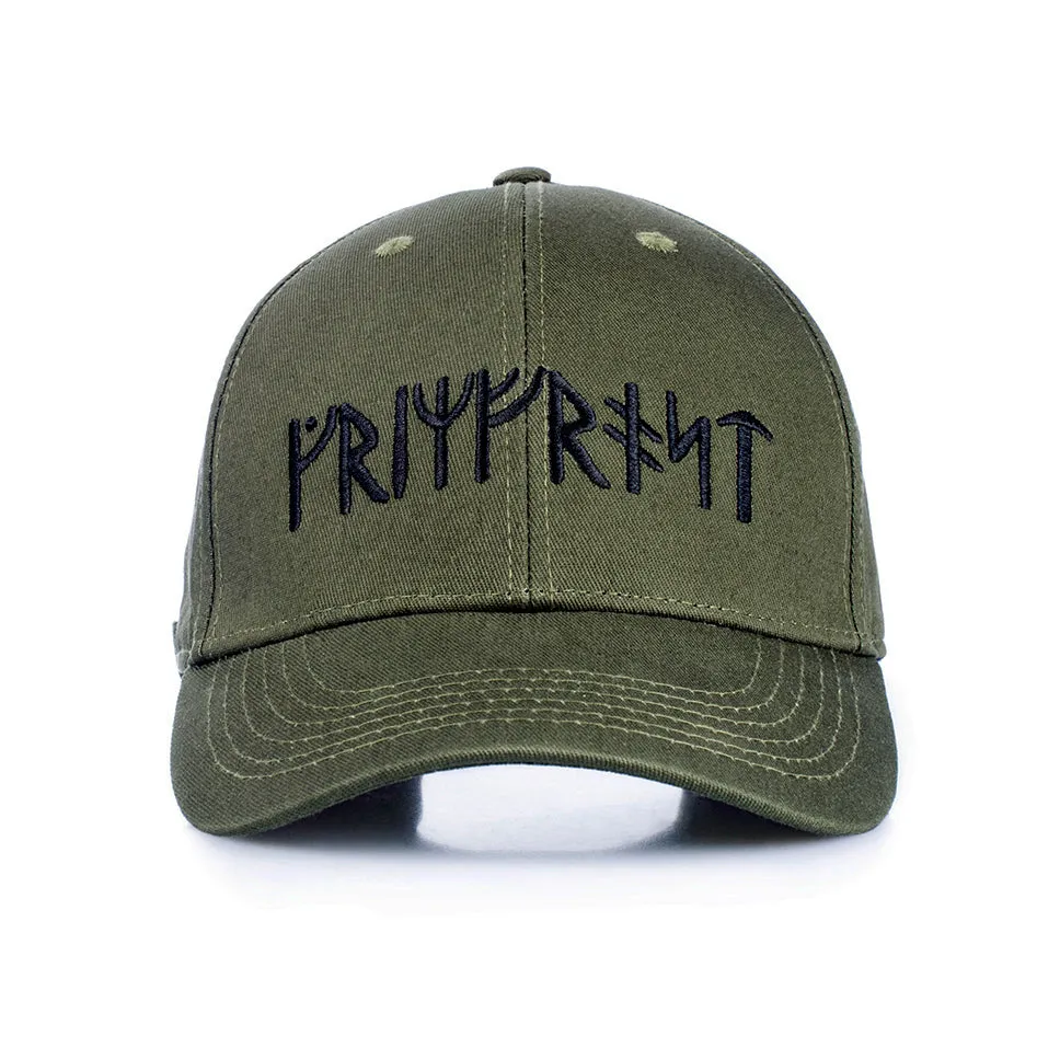 Grimfrost Rune Baseball Cap, Army Green