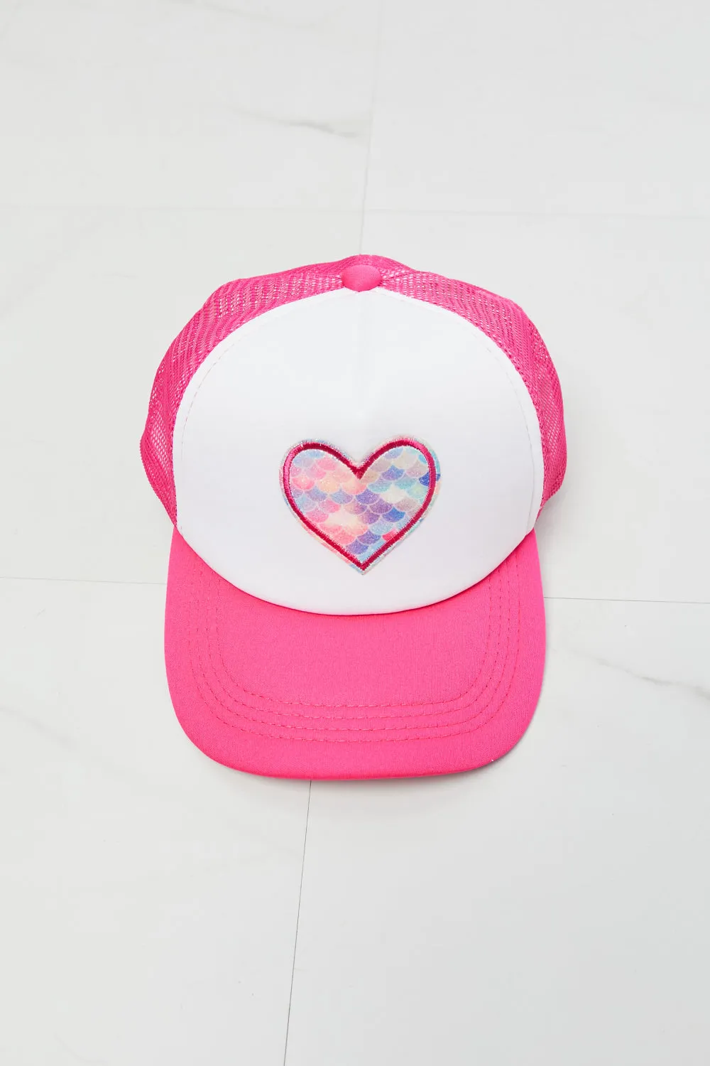 Heart Trucker Hat in Pink