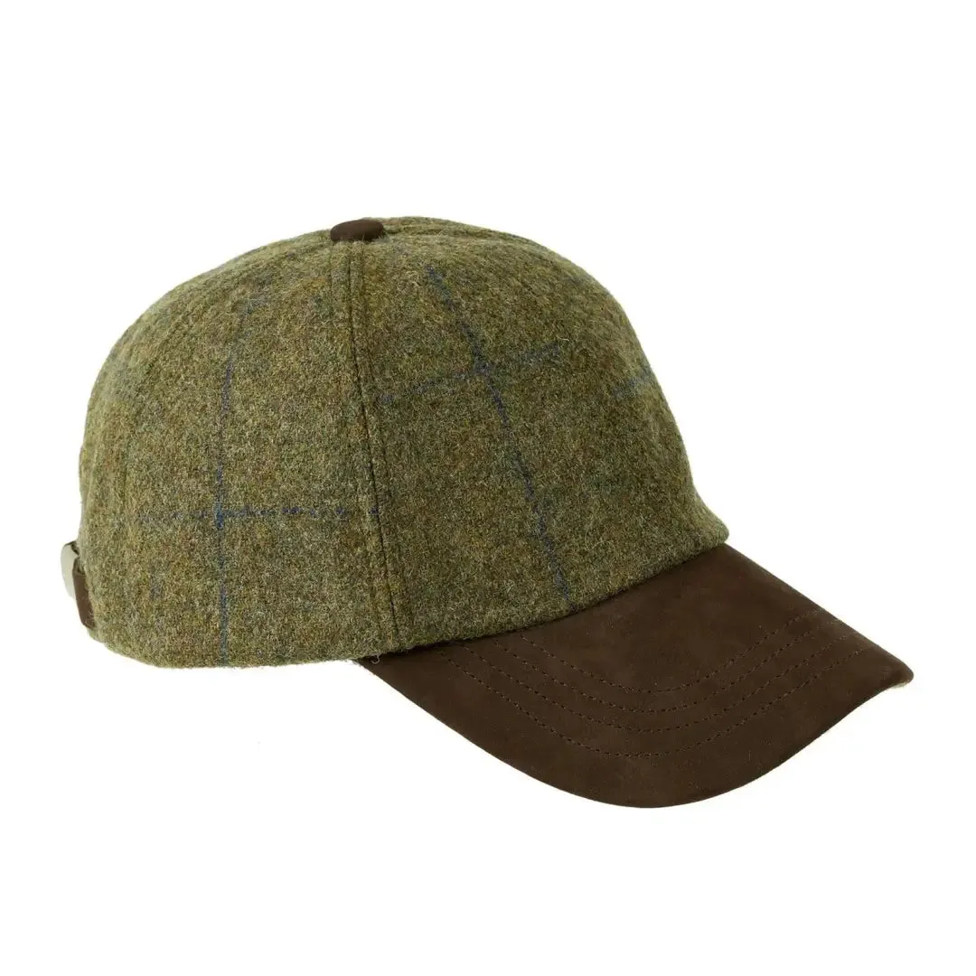 Heather Tyndrum British Tweed Leather Peak Baseball Cap