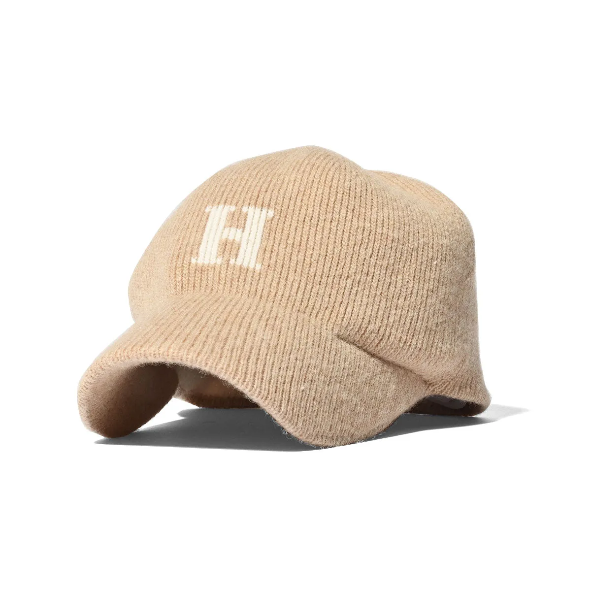 HOMEGAME - H LOGO KNIT Baseball Cap BEIGE