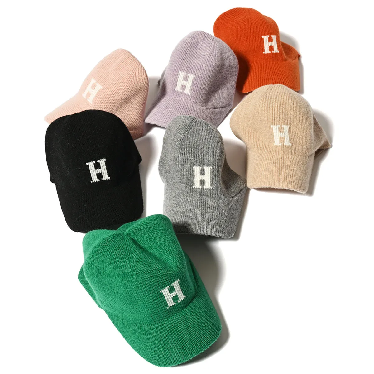 HOMEGAME - H LOGO KNIT Baseball Cap BEIGE