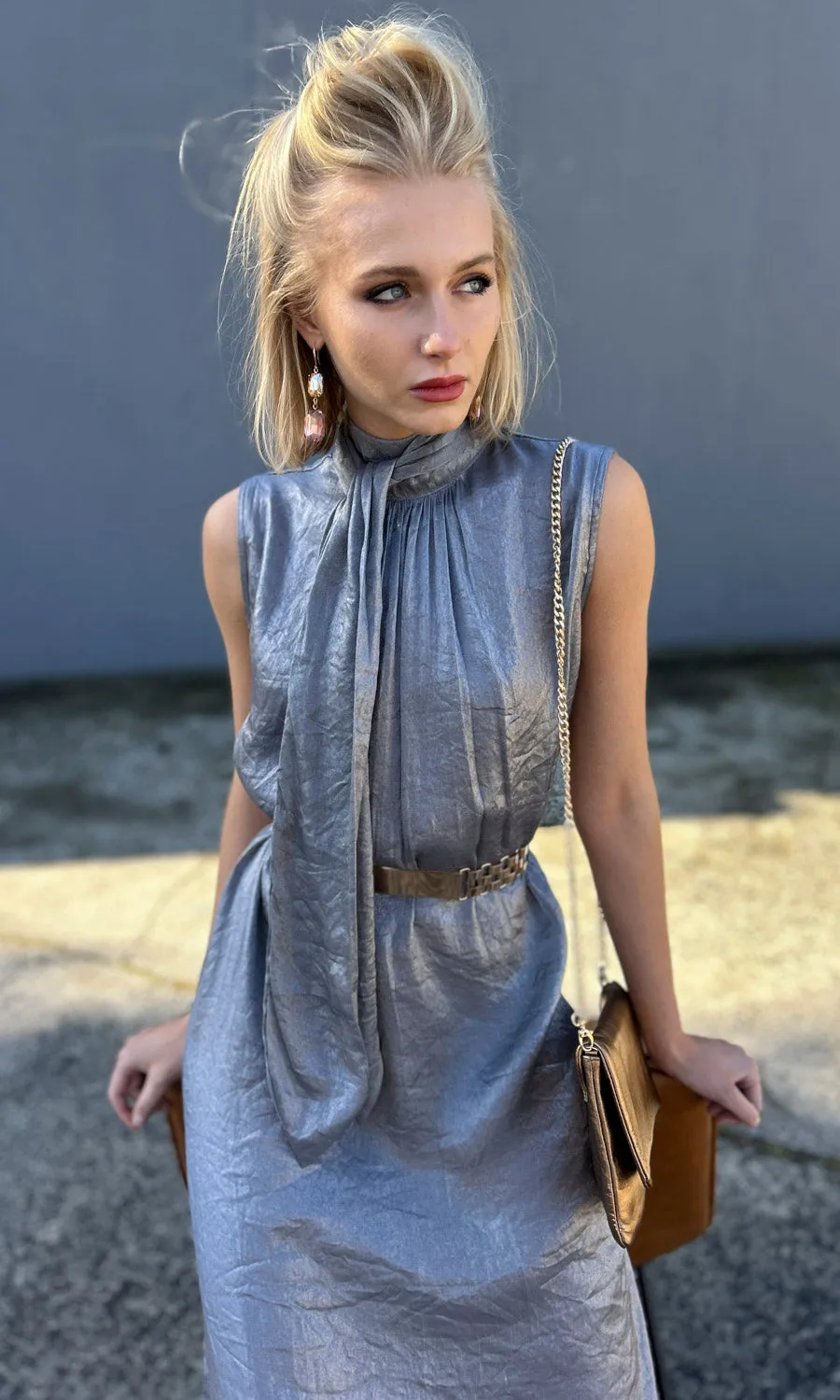 hoss Claudette Maxi Dress - Silver/Grey