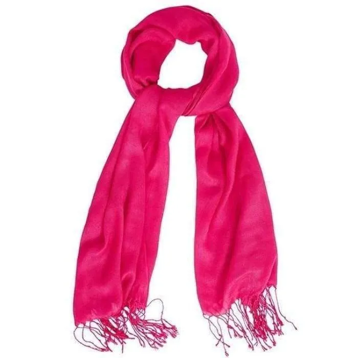 Hot Pink Cotton Fringe Hijab