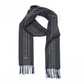 Irish Cashmere Wool Scarf Grey Mix & Brown Warp Style