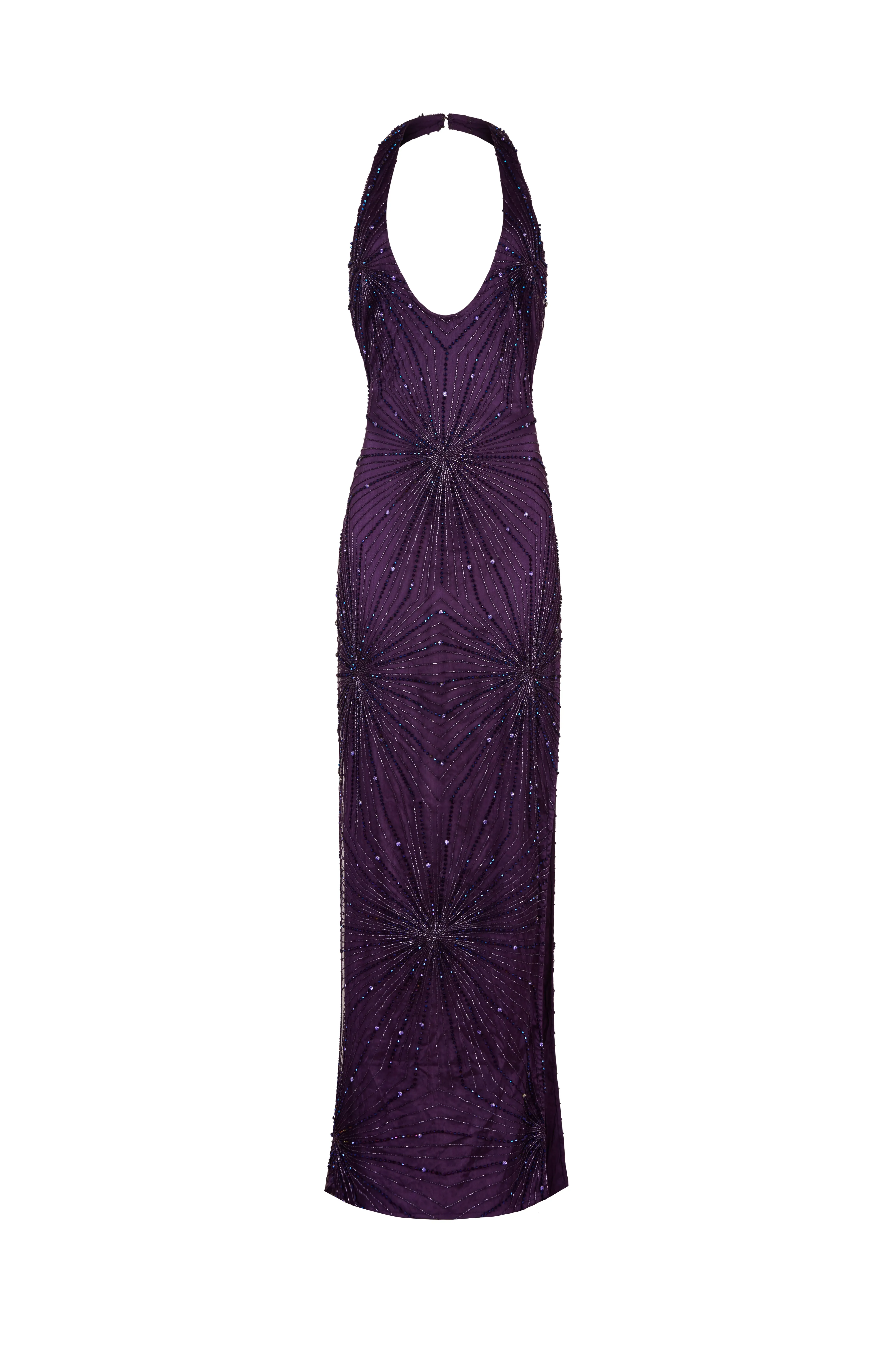 Kalsey Dress in Deep Violet - Elegant Full-Length Gown