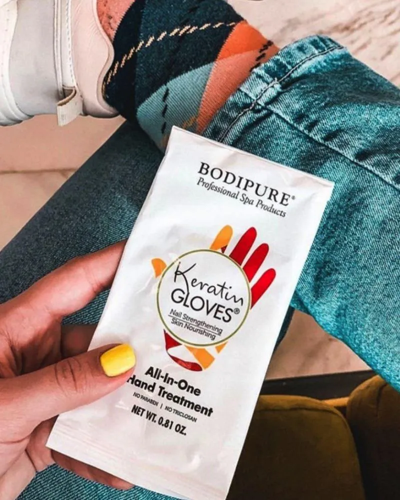 Keratin Gloves Natural Moisturising Hands Treatment - Bodipure white sachet