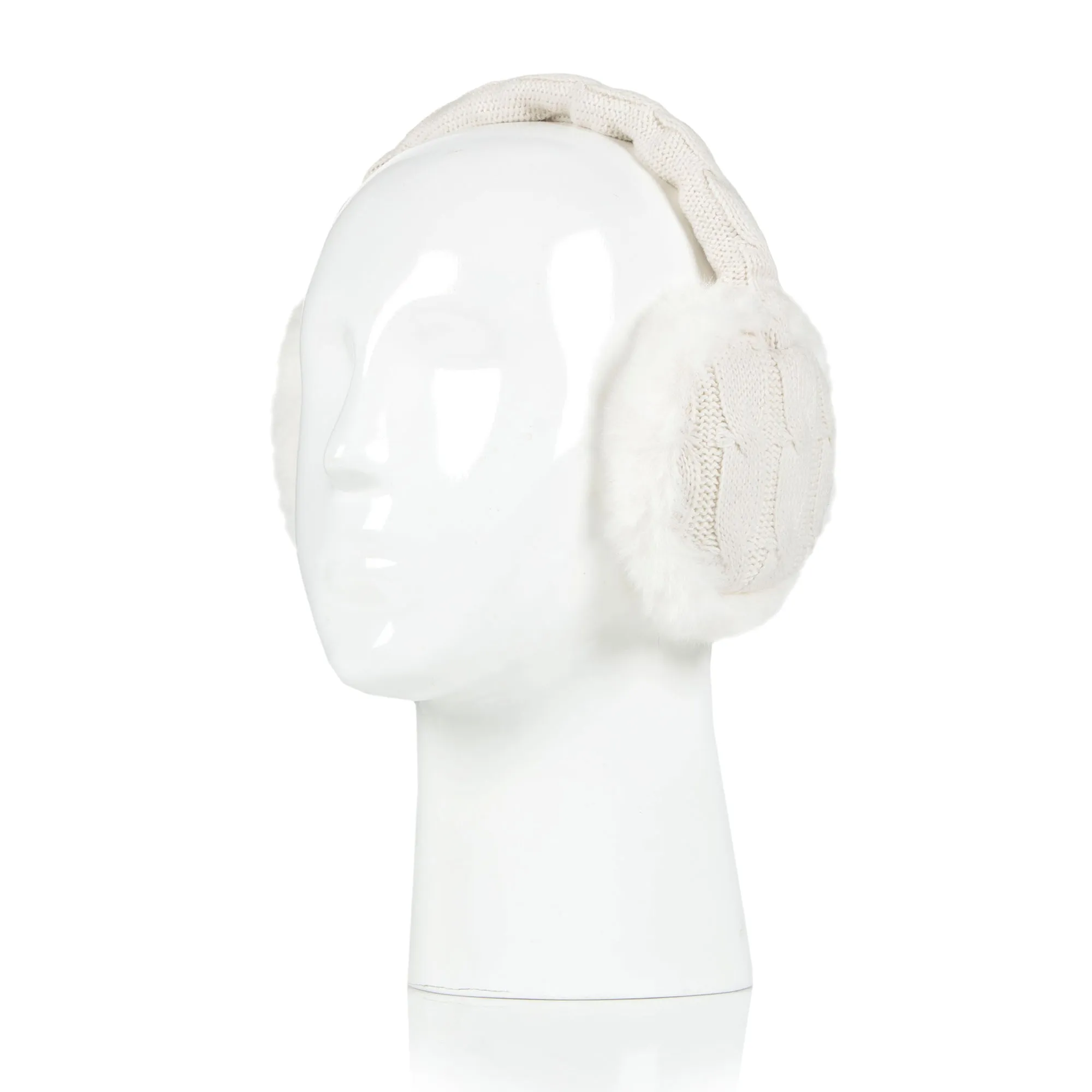 Ladies Adjustable Folding Earmuffs - Cream