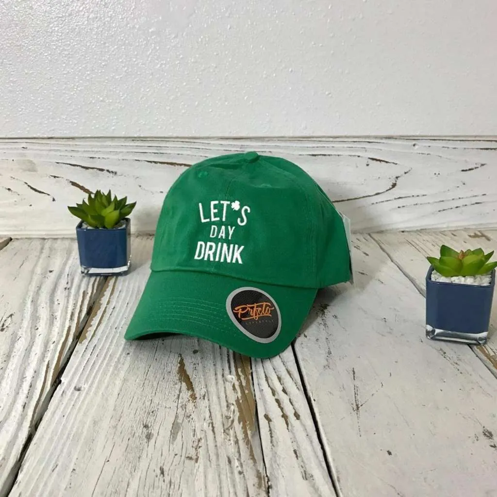 Let's Day Drink Baseball Hat | Shamrock Hats for St Patricks Day