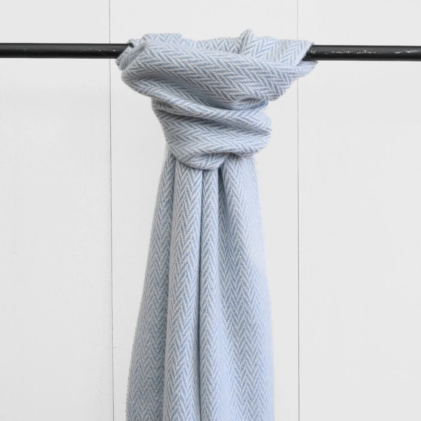 Light Blue Handwoven Cashmere Scarf