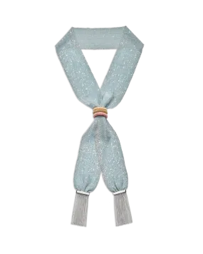 Light Blue Pinched 5cm Woven Scarf