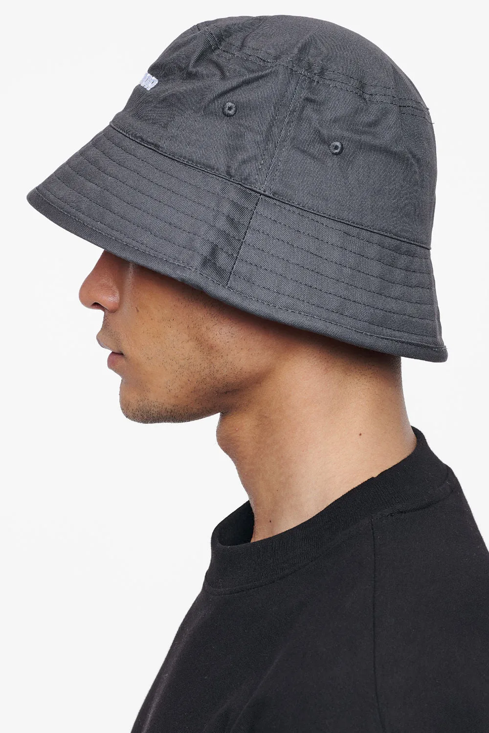 Logo Cotton Twill Bucket Hat Grey