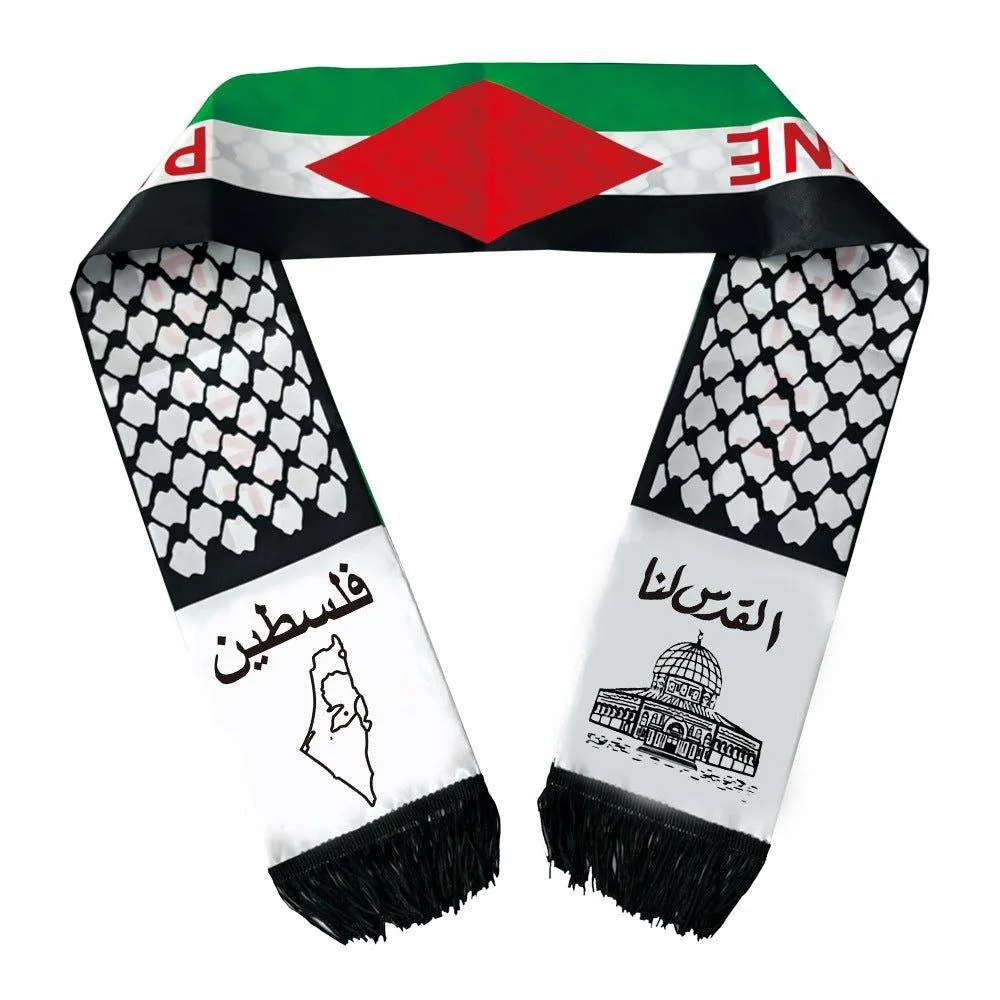 MAC079 Palestine flag keffiyeh scarf