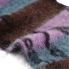 Martine Rose Brushed Mohair Signature Scarf 'Khaki/Lilac/Cornflower'