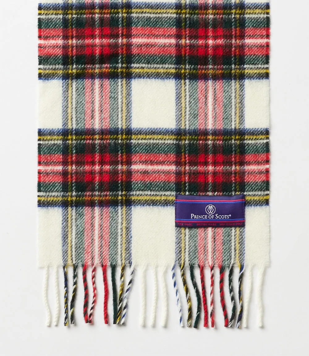 Merino Wool Fringed Plaid Scarf