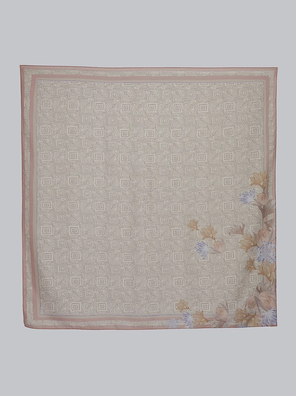 MONOGRAM MAZE SIGNATURE SCARF CHALK BEIGE