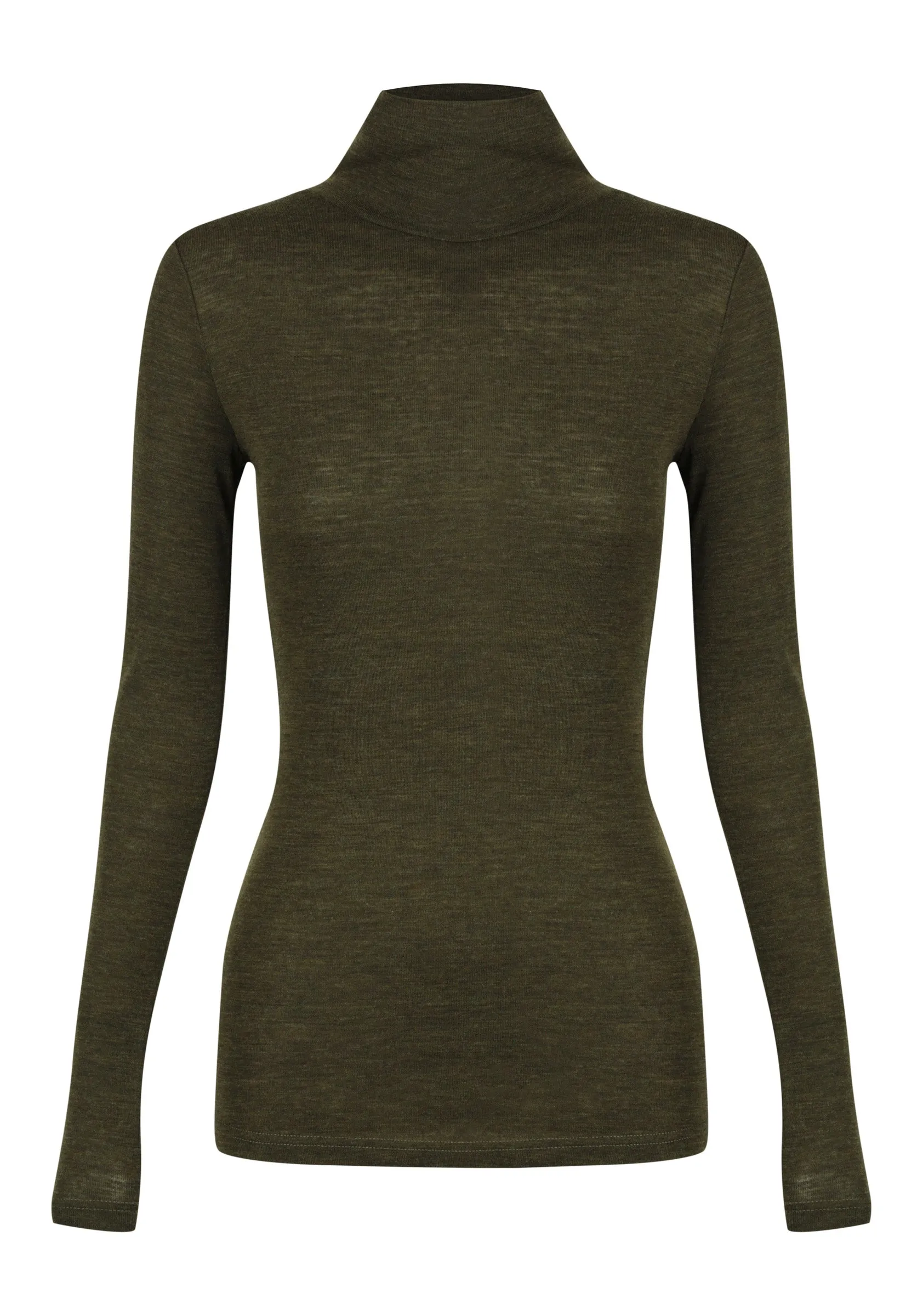 Morri Merino High Neck_Khaki