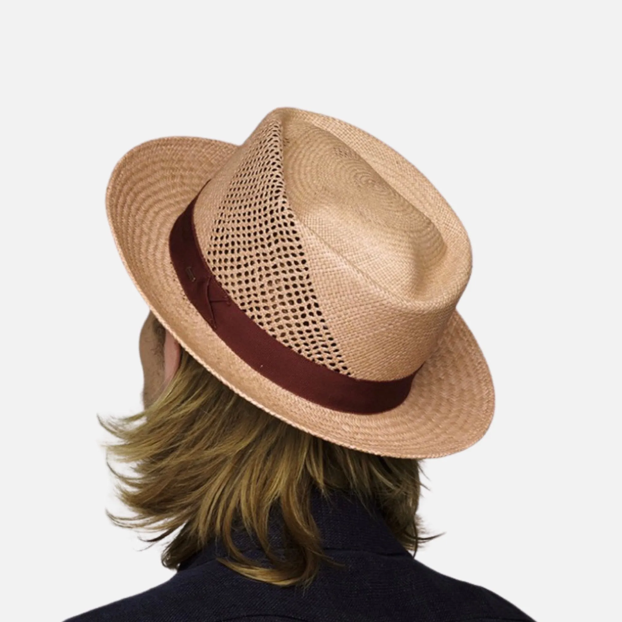 Narrow Brim Hurtle Diamond Crown Genuine Panama Fedora - Made in USA with Toquilla Palm Straw