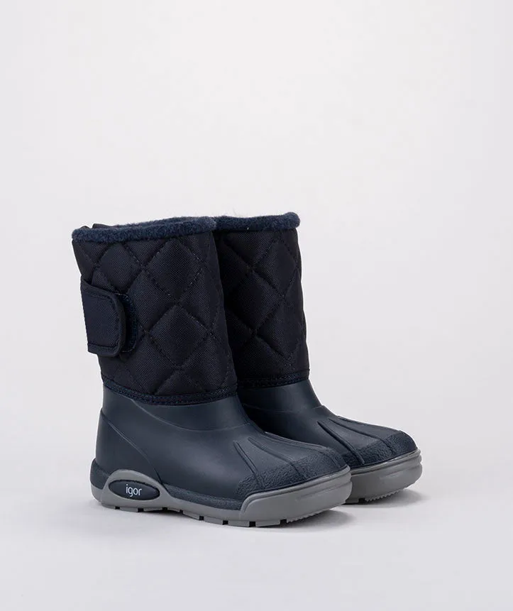 Navy blue ski nylon  boot(TOPO)