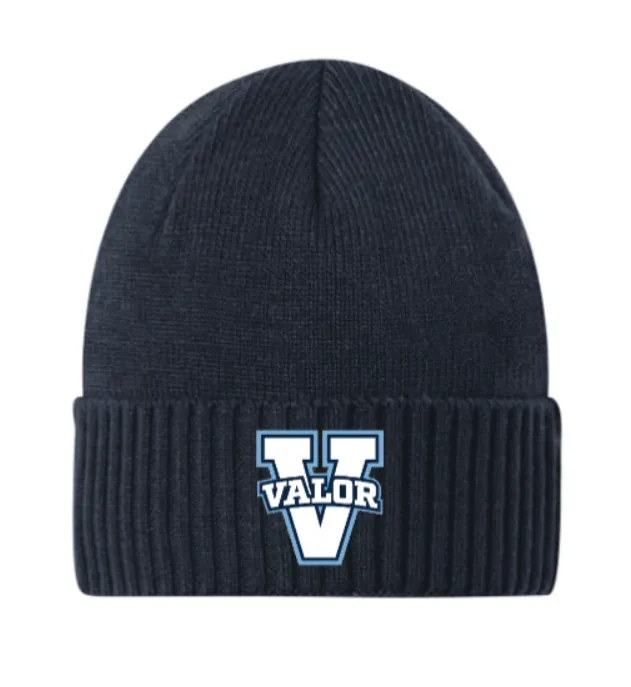 Navy Valor V Beanie with no pom