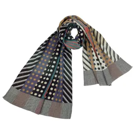 NUNO Shawl: "Braille Blocks" (Purple/Gray)