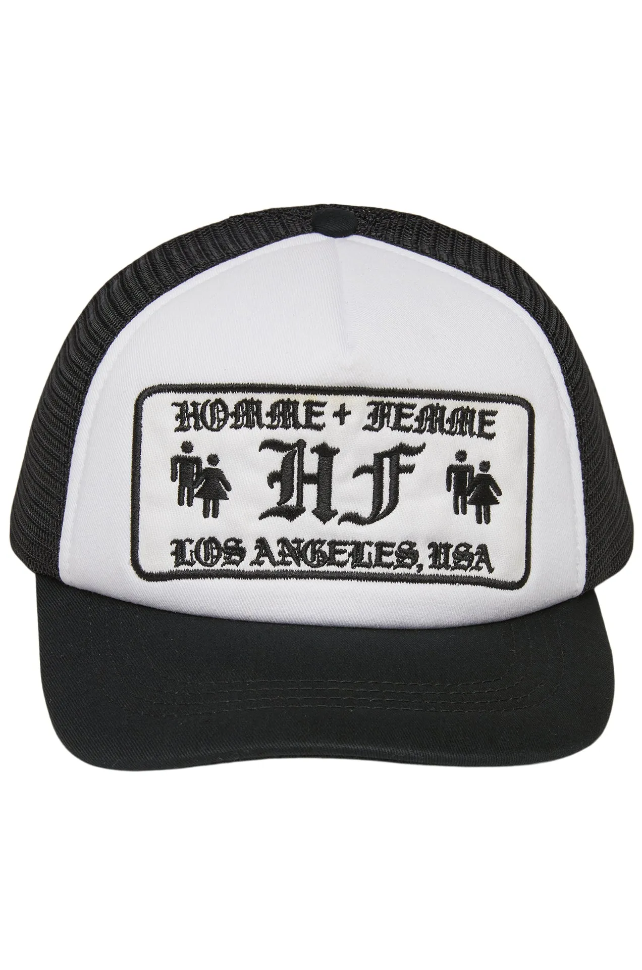 Old English Logo Trucker White