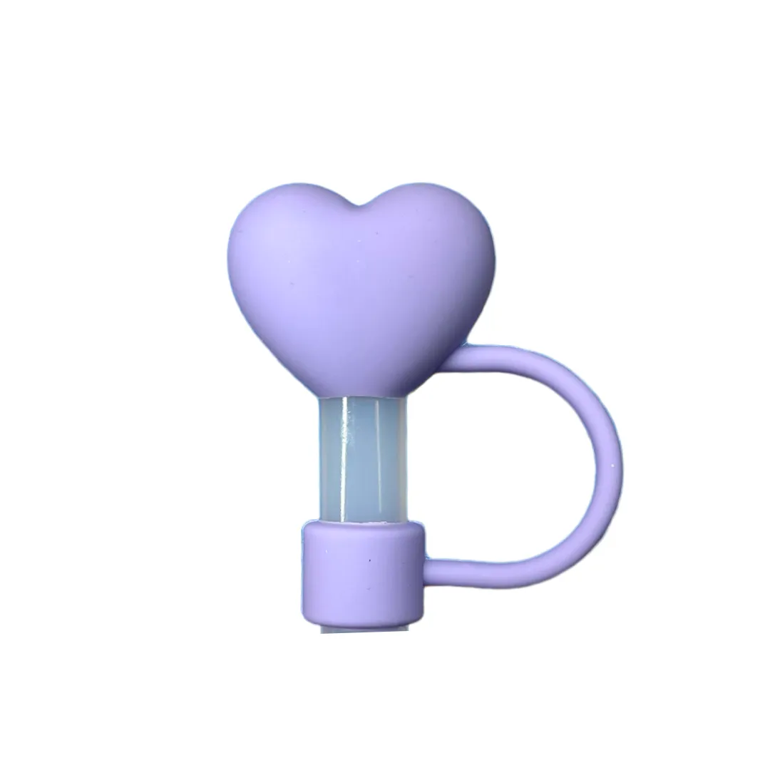 Periwinkle Heart Straw Topper