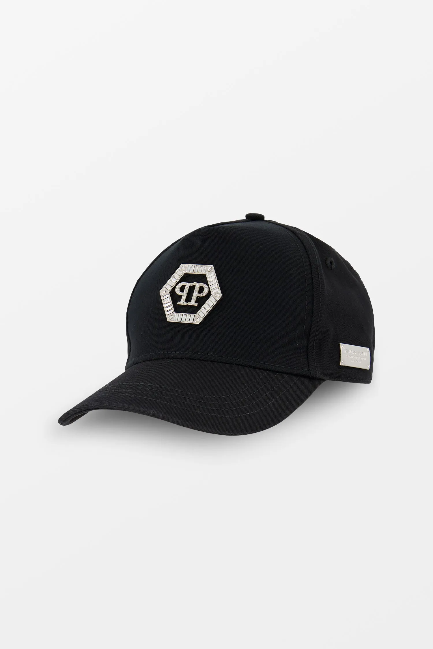 Philipp Plein Black Crystal Hexagon Cap